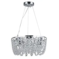 Люстра подвесная Линген 602010906 DeMarkt прозрачная на 6 ламп, основание хром в стиле классический Люстра подвесная Линген 602010906 DeMarkt прозрачная на 6 ламп, основание хром в стиле классический